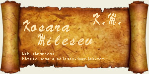 Kosara Milešev vizit kartica